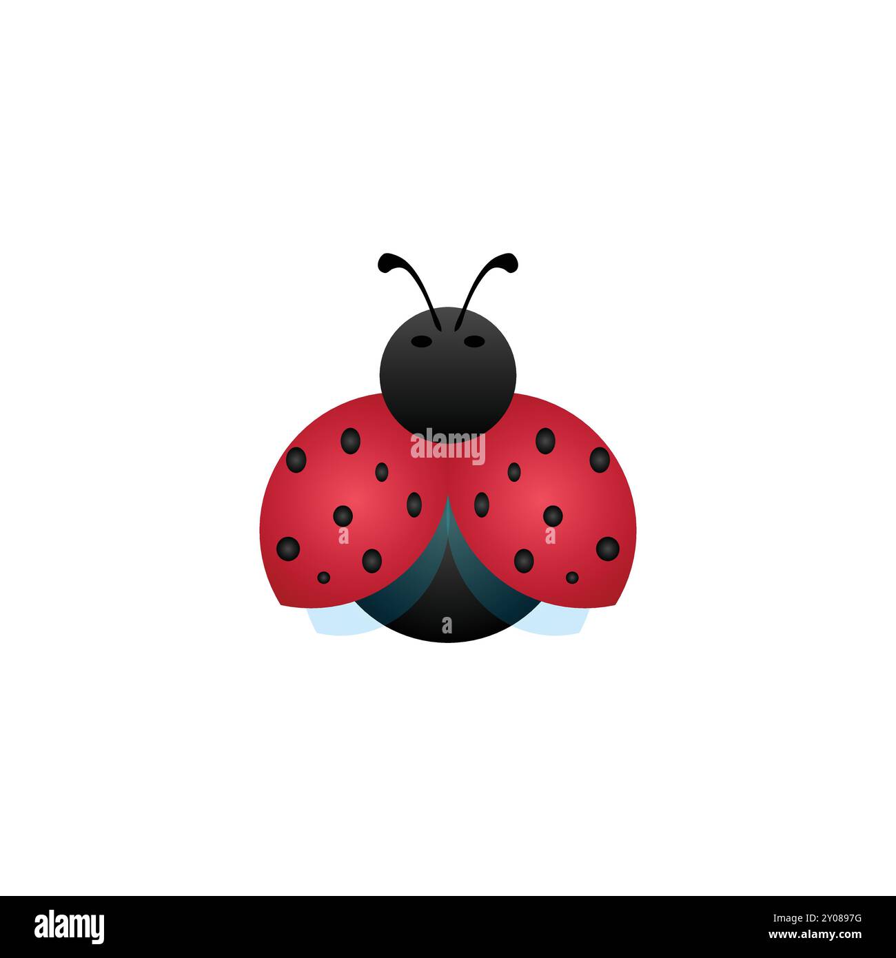 Simpatica icona Ladybug con colori brillanti Illustrazione Vettoriale Simpatica icona Ladybug con colori brillanti Illustrazione Vettoriale