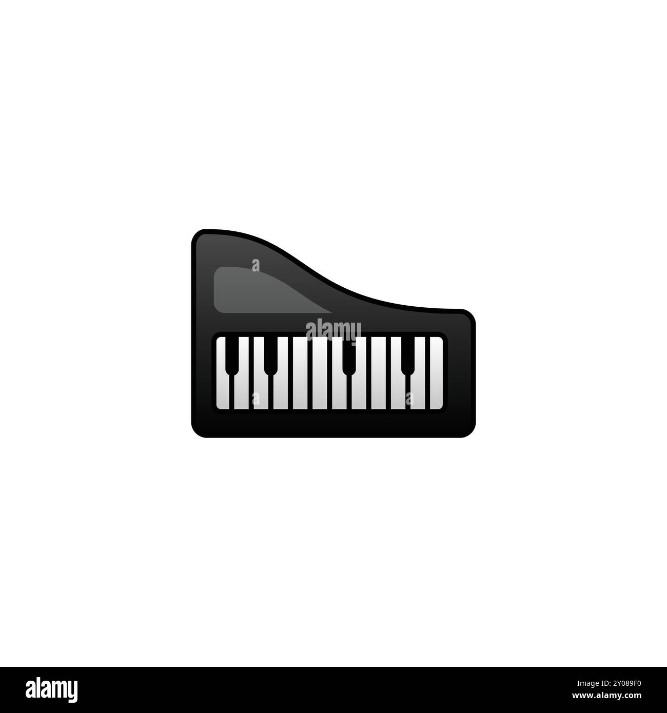 Icona piano in bianco e nero per le applicazioni musicali Illustrazione Vettoriale