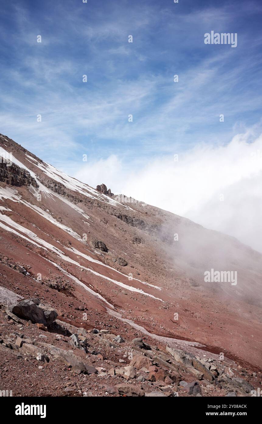 Il pendio del vulcano Chimborazo, Ecuador. Foto Stock
