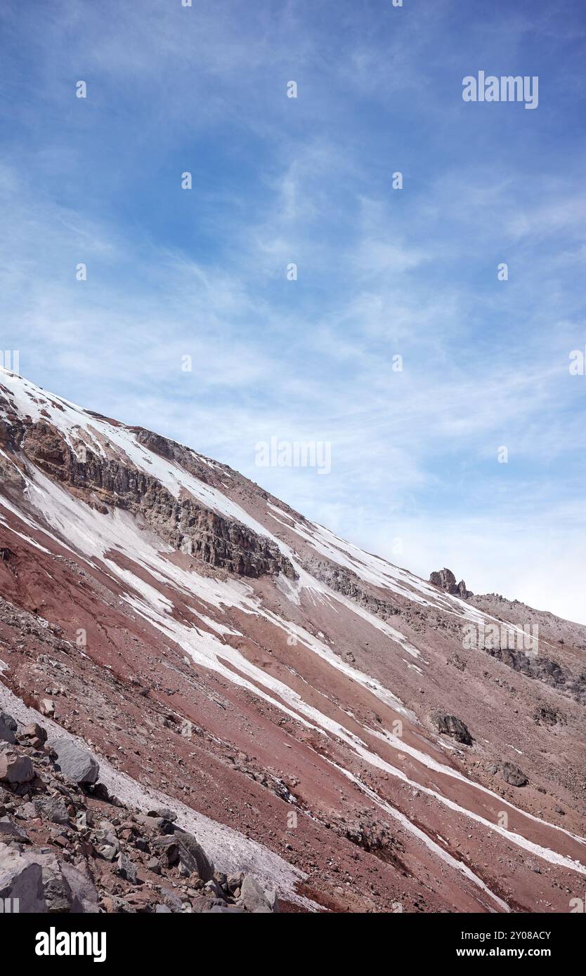 Il pendio del vulcano Chimborazo, Ecuador. Foto Stock
