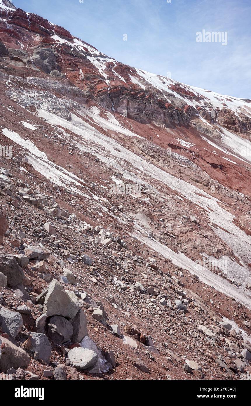 Il pendio del vulcano Chimborazo, Ecuador. Foto Stock