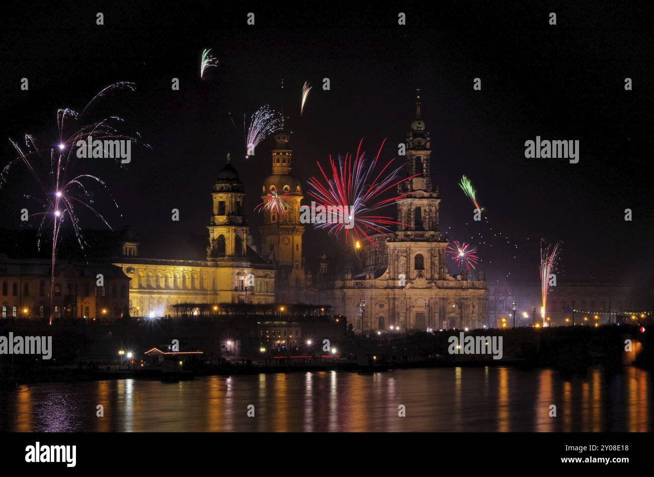 Fuochi d'artificio di Dresda, fuochi d'artificio di Dresda 36 Foto Stock
