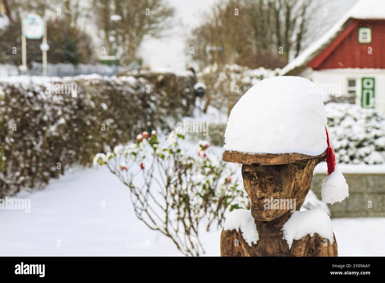 Una casa ad Ahrenshoop in inverno Foto Stock