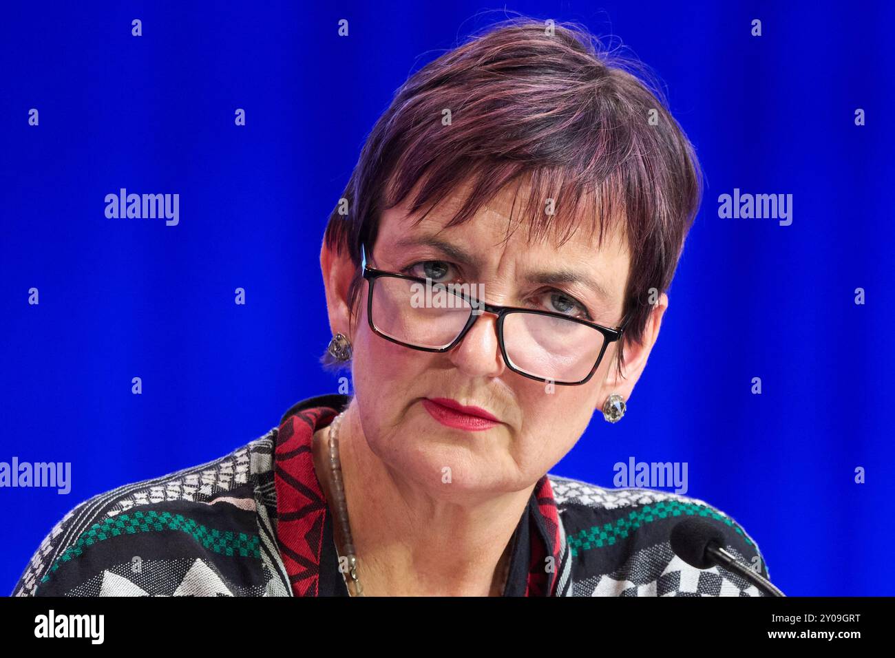 Edimburgo Scozia, Regno Unito 1 settembre 2024. Angela Constance MSP alla 90a Conferenza nazionale annuale SNP 2024 presso il Centro conferenze internazionale di Edimburgo. credito sst/alamy notizie in diretta Foto Stock