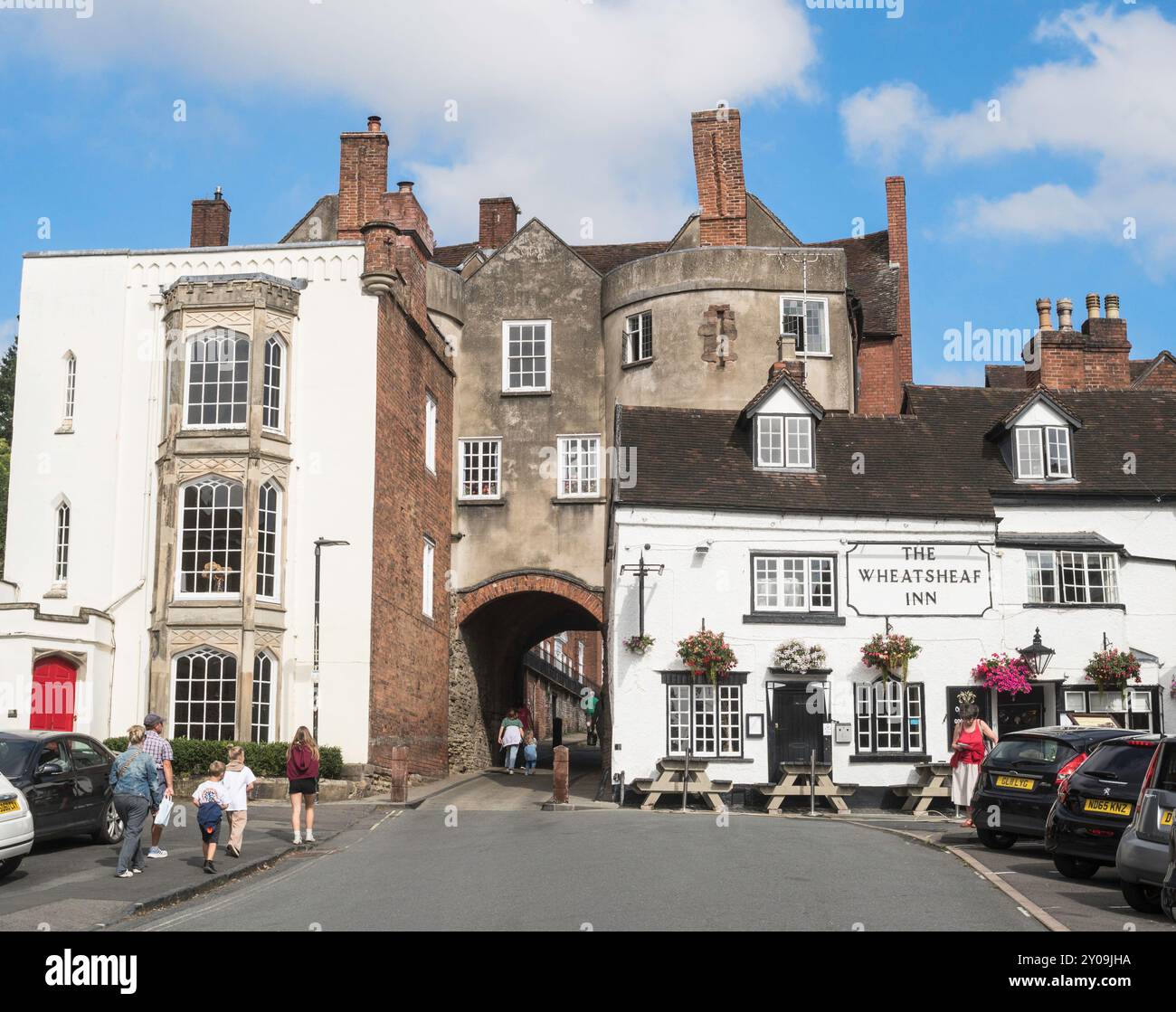 Broad Gate, Ludlow, Shropshire, Inghilterra, Regno Unito Foto Stock