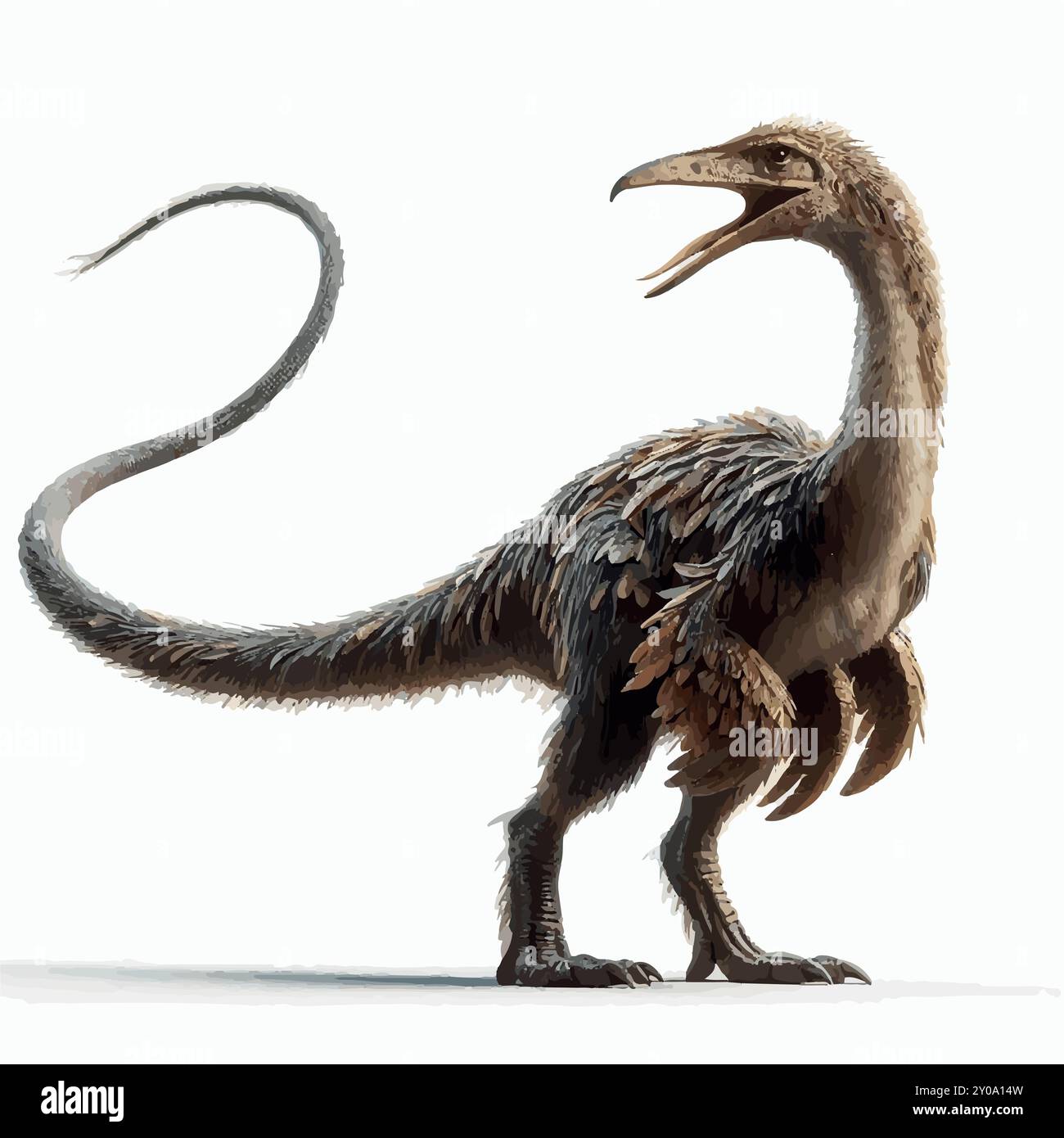 Gallimimus - Approfondimenti dalle scoperte fossili. Illustrazione Vettoriale