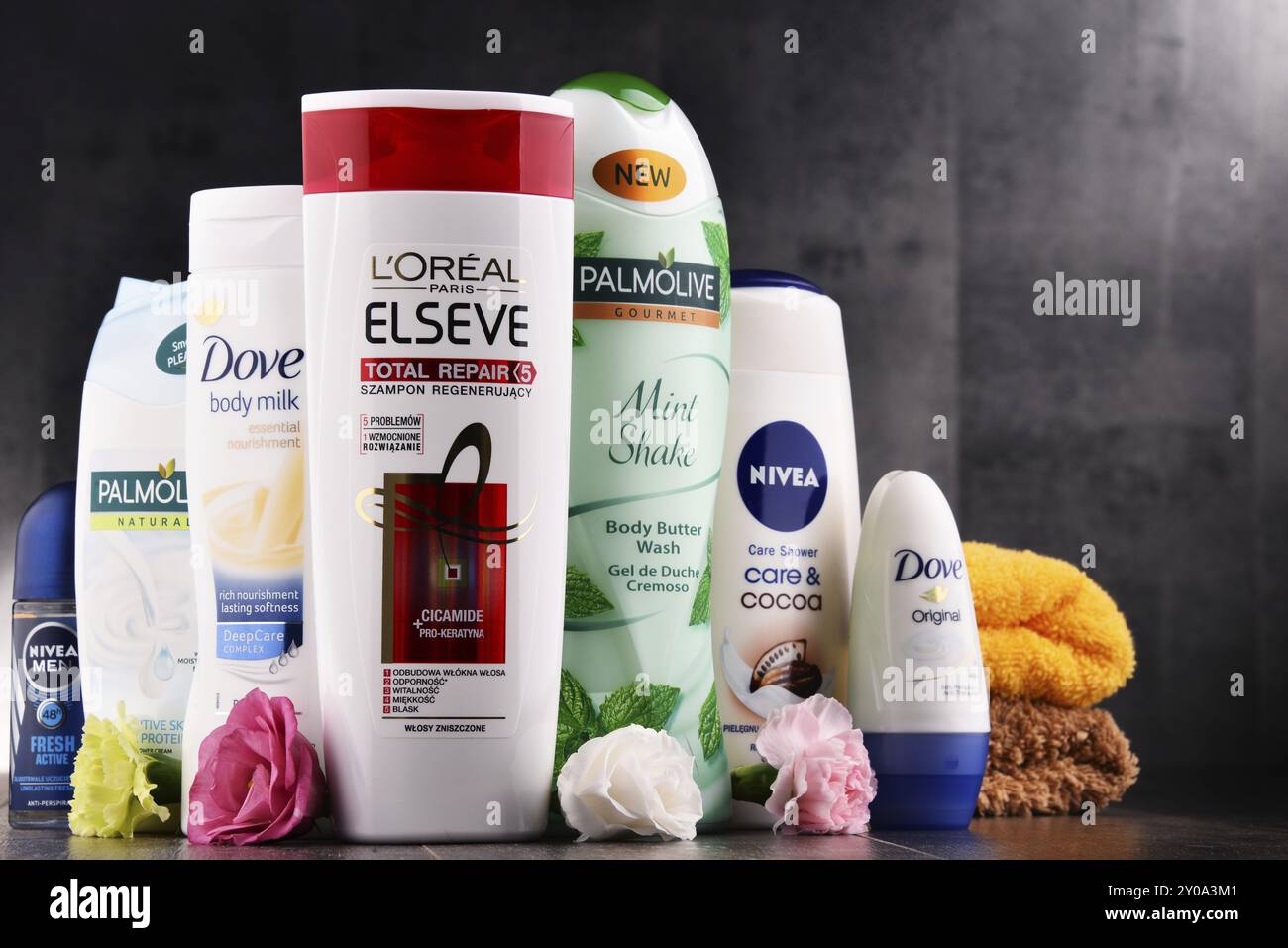 POZNAN, POLONIA, 11 agosto 2017: L'industria mondiale dei cosmetici e dei profumi, dominata da un piccolo numero di multinazionali, ha generato un estim Foto Stock