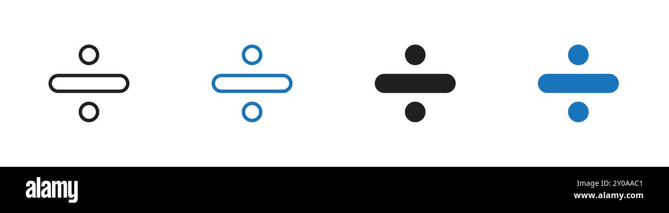 Icona Dividi segno grafico vettoriale lineare o set di simboli per l'interfaccia utente dell'app Web Illustrazione Vettoriale