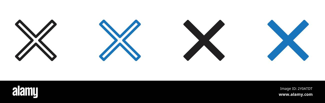 icona di chiusura segno grafico vettoriale lineare o set di simboli per l'interfaccia utente dell'app web Illustrazione Vettoriale