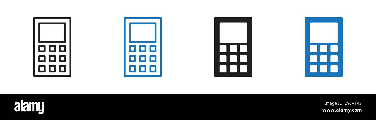 Icona telefono Imposta il segno grafico vettoriale lineare o il simbolo impostato per l'interfaccia utente dell'app Web Illustrazione Vettoriale