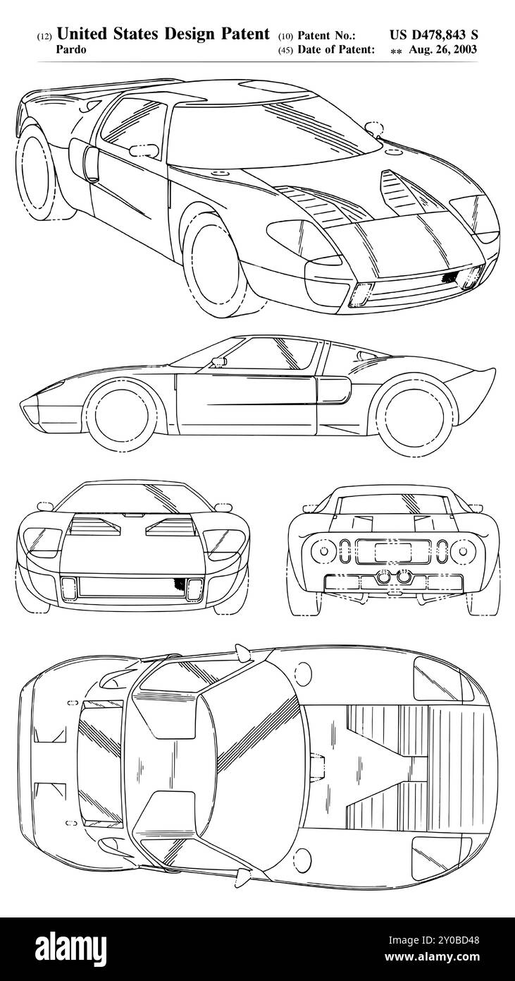 2003 brevetto Ford GT40 Illustrazione Vettoriale