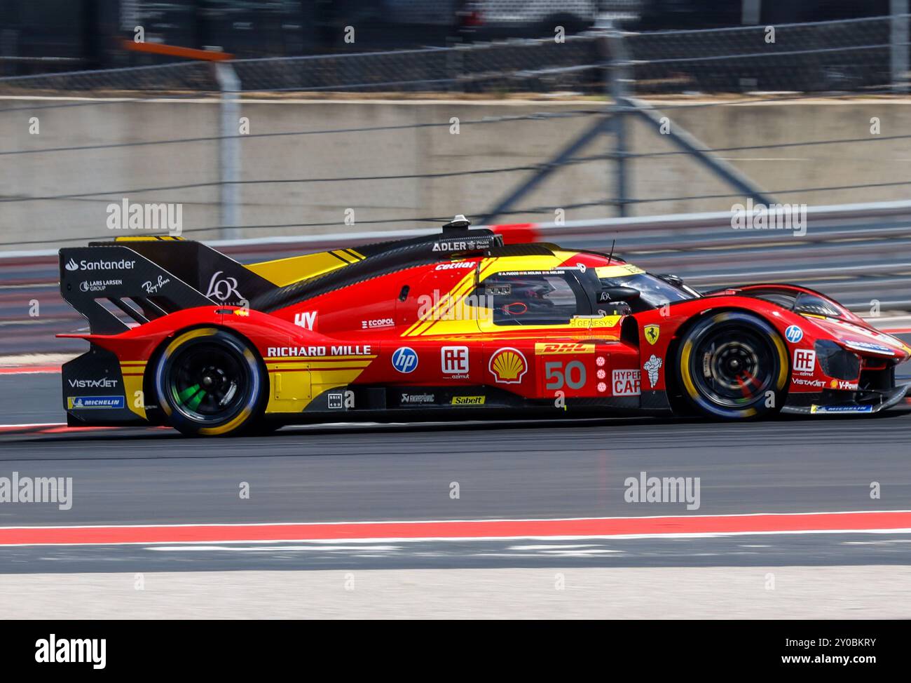 Austin, Stati Uniti. 1 settembre 2024. Ferrari Hypercar (50) guidata da Antonio fuoco, Miguel Molina e Nicklas Nielsen durante la gara Lone Star le Mans ad Austin, Texas, il 1 settembre 2024. (Foto di: Stephanie Tacy/Sipa USA) credito: SIPA USA/Alamy Live News Foto Stock