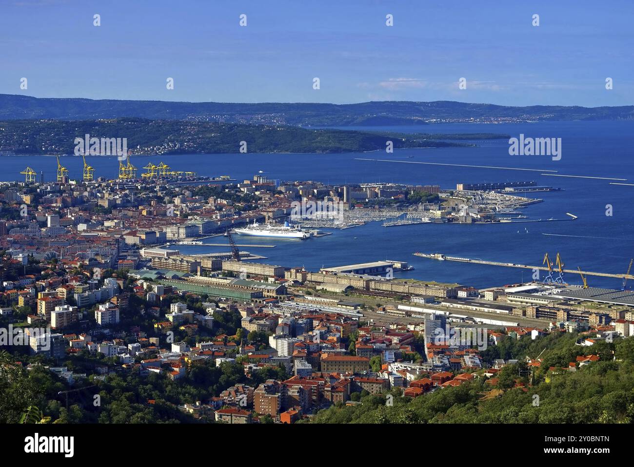 Trieste dall'alto, Trieste veduta aerea 01 Foto Stock