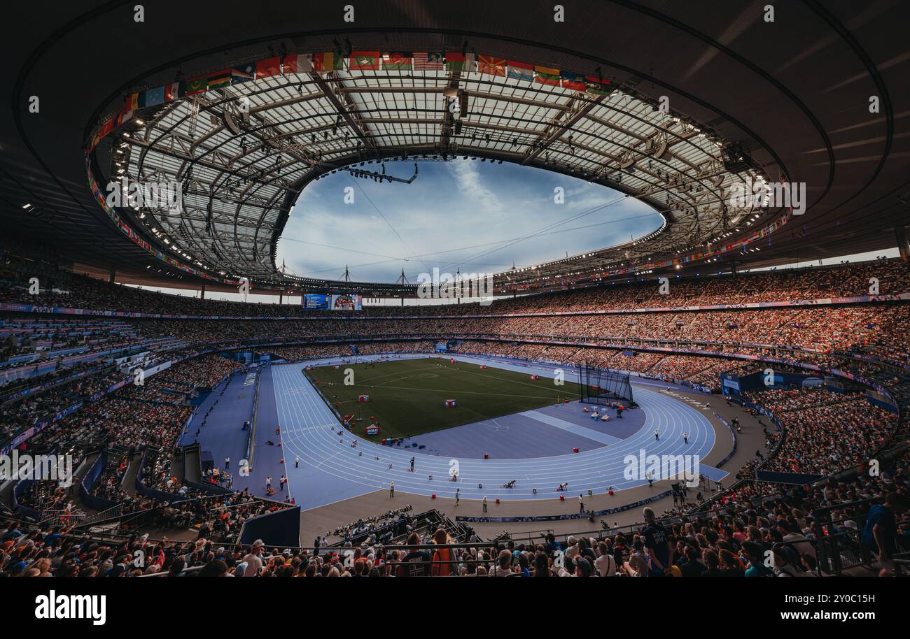 Immagine dello Stadio Olimpico di Parigi durante i Giochi Olimpici del 2024. Foto Stock