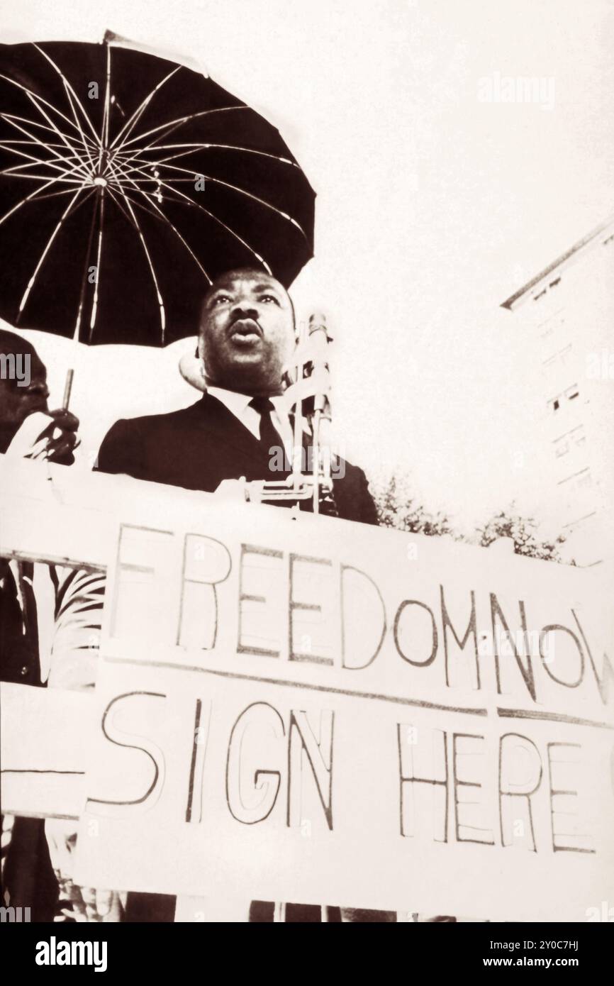 Il leader del movimento per i diritti civili Dr. Martin Luther King Jr. (1929-1968) ha parlato negli anni '1960 (USA) Foto Stock