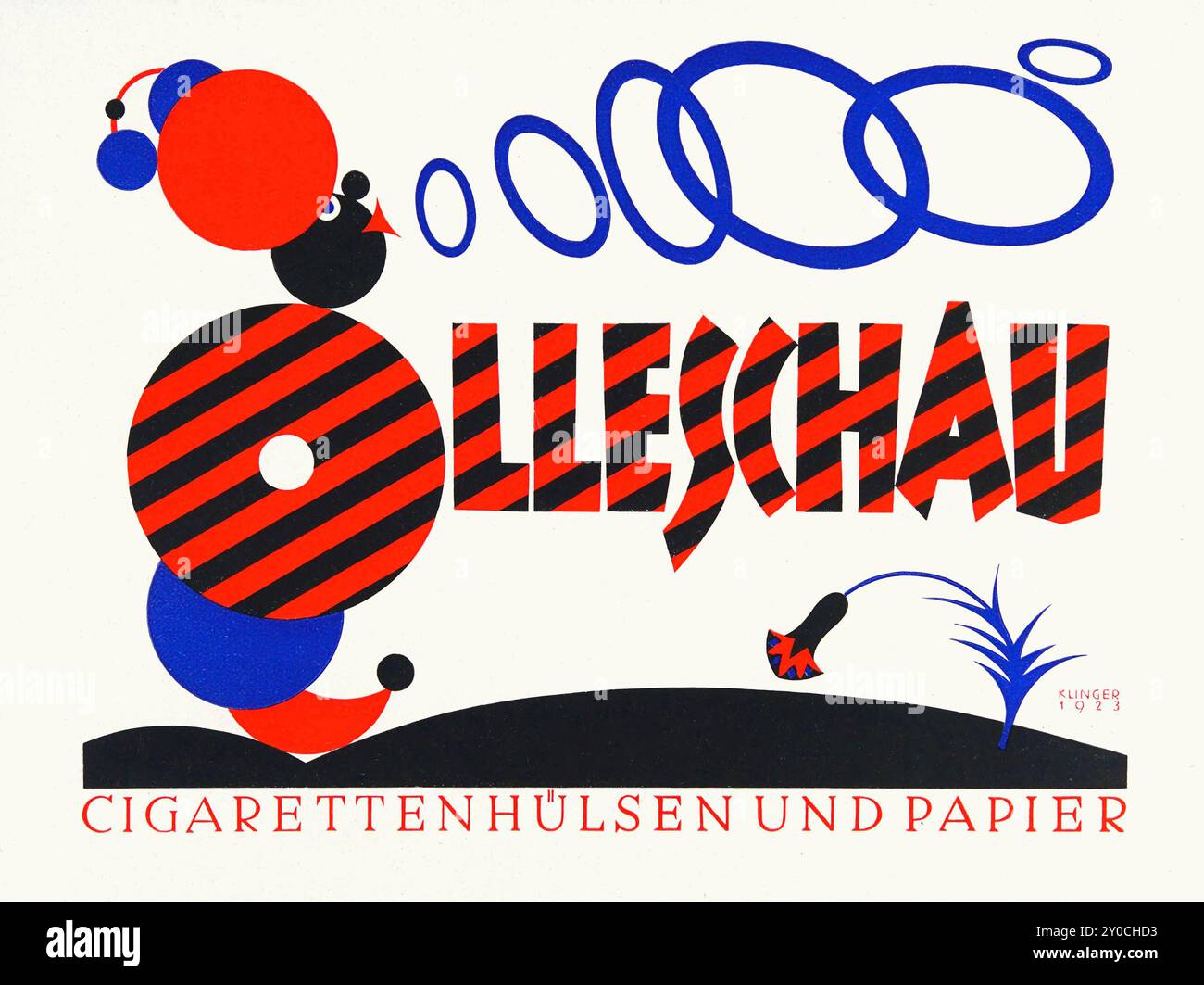 Julius Klinger (artista grafico austriaco 1876-1942) Olleschau Cigarettenhülsen und Papier (tubo di sigaretta e carta di sigarette) poster pubblicitario 1923 Foto Stock