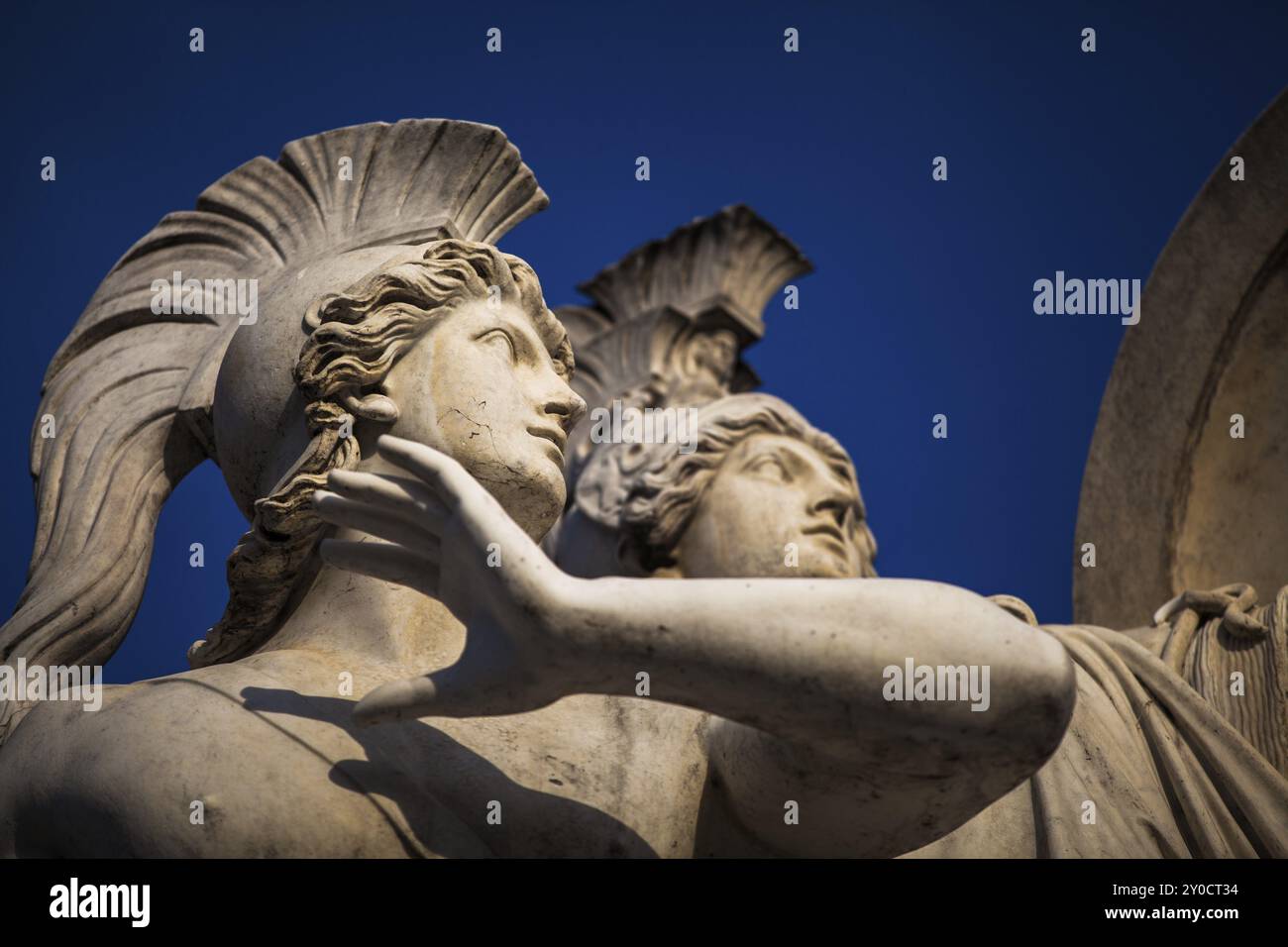 Statua di due antichi guerrieri greci Foto Stock