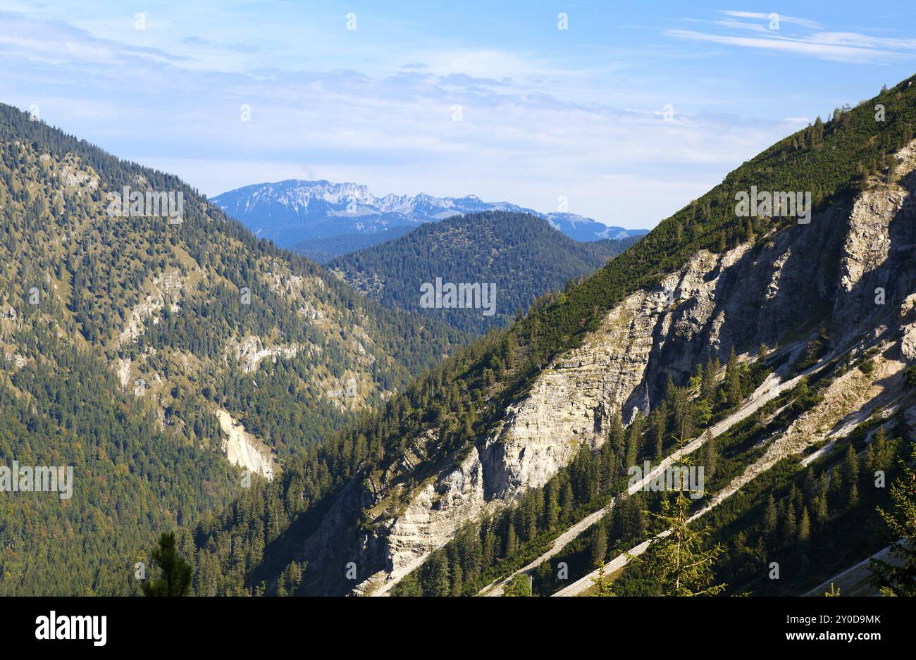 Strati di montagna nelle splendide Alpi bavaresi Foto Stock