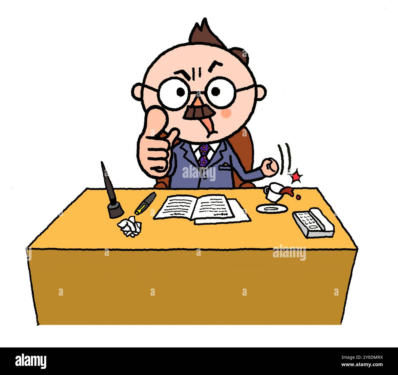 Immagini arrabbiate di un presidente e del direttore Foto Stock