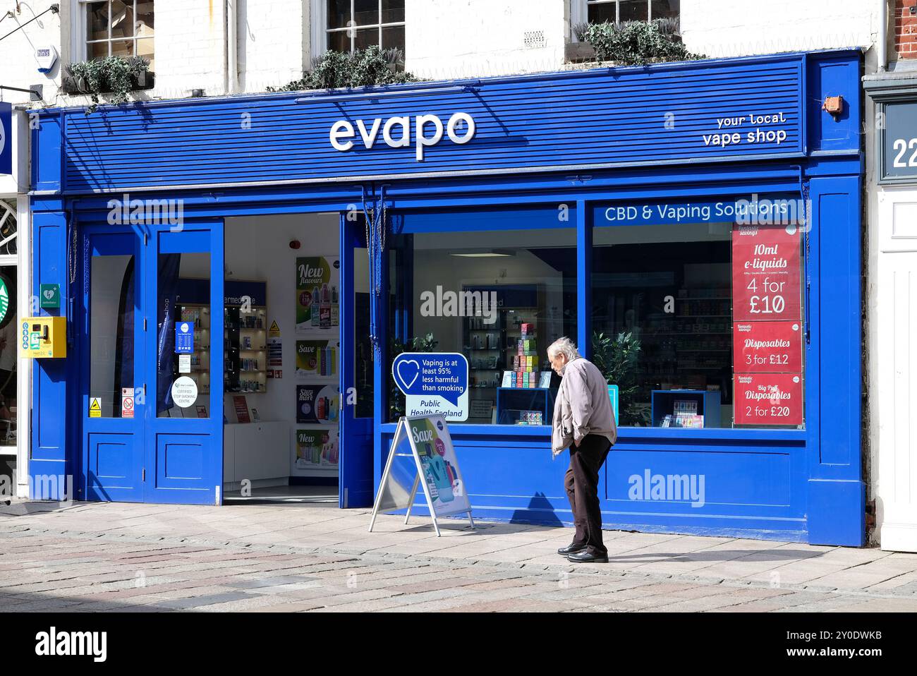 evapo vape shop, norwich, norfolk, inghilterra Foto Stock