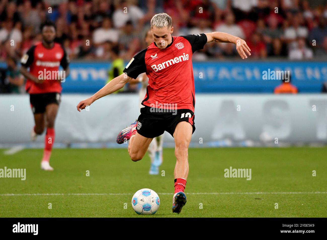 Leverkusen, Germania. 31 agosto 2024. Fussball; Spieltag 02; 1. Bundesliga; Saison 2024/2025; Bayer Leverkusen gegen RB Leipzig AM 31.08.2024 a Leverkusen. UBz: 10 Florian Wirtz, Bayer Leverkusen. Credito: dpa/Alamy Live News Foto Stock