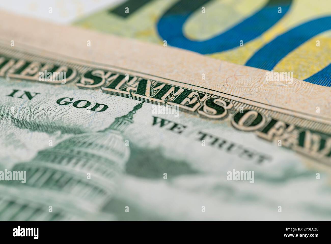 Dettagli di denaro americano primo piano, dettagli di una fattura americana da cinquanta dollari Foto Stock