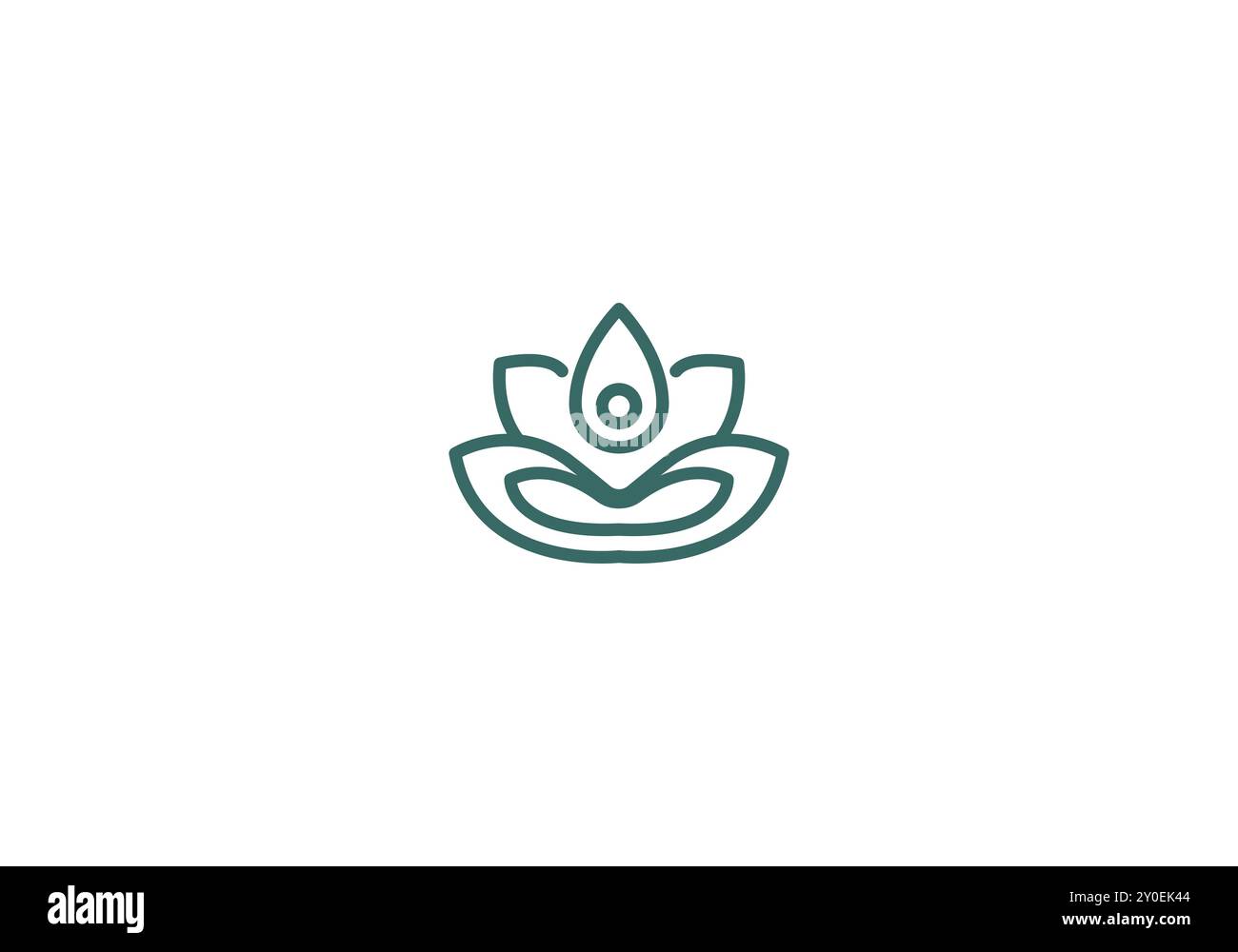 Logo Lotus e relax, Logo salute mentale, estetica o femminismo, elegante moderno e minimalista, colore modificabile Illustrazione Vettoriale