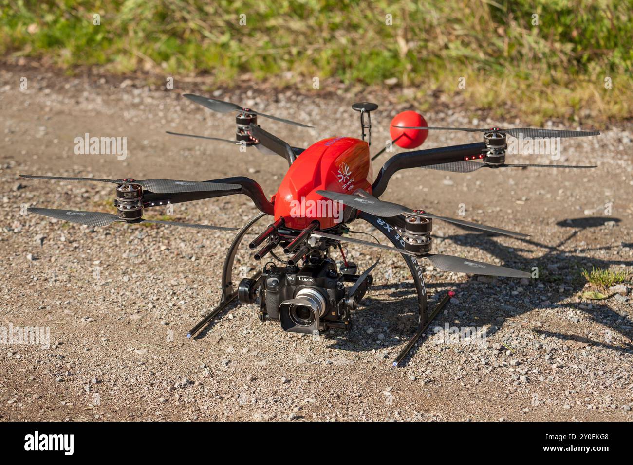 Vintage Octocopter camera-Drone con Gimbal, 2014 Foto Stock