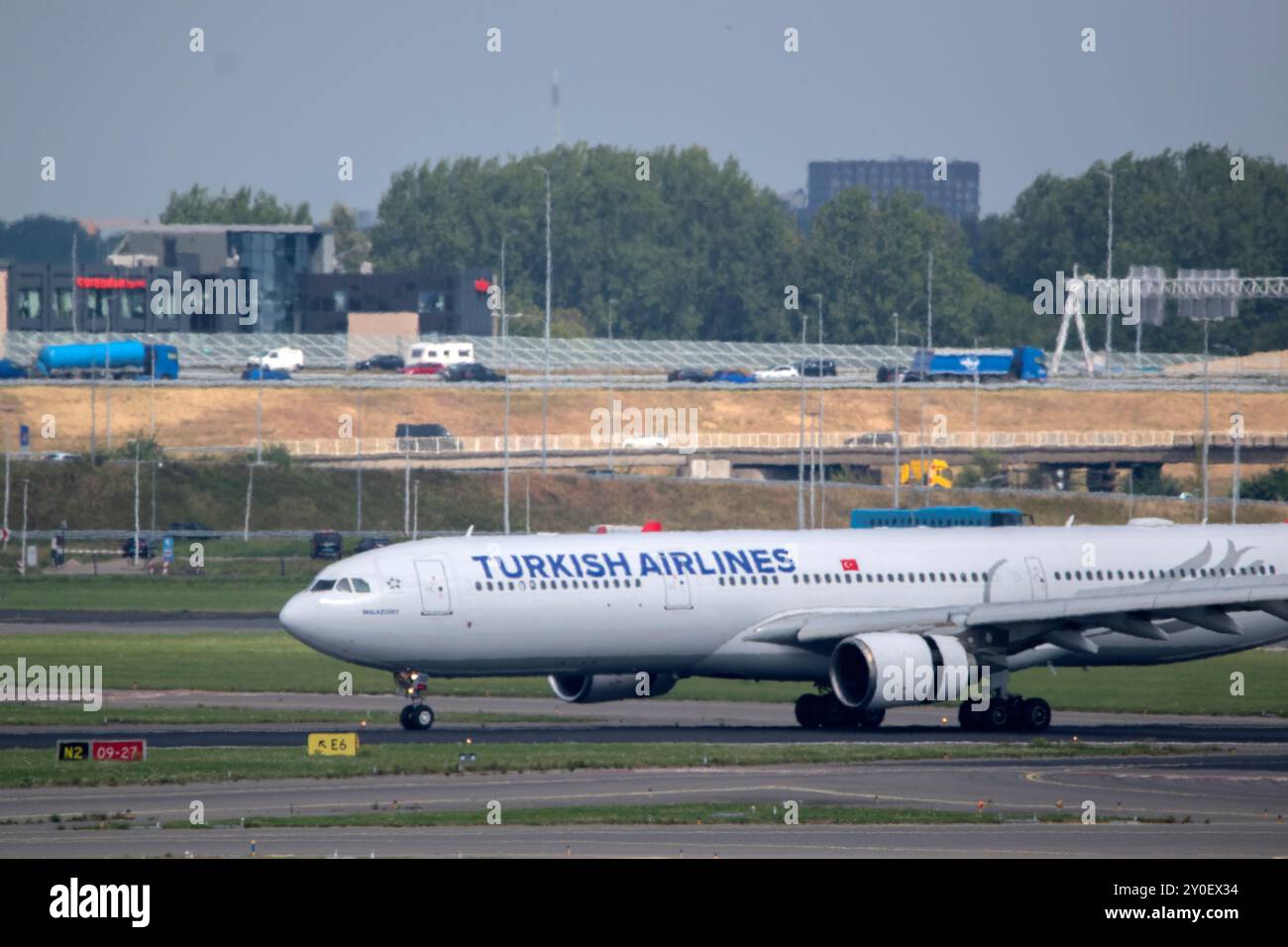 Turkish Airlines Airplane a Schiphol Paesi Bassi 29-8-2024 Foto Stock