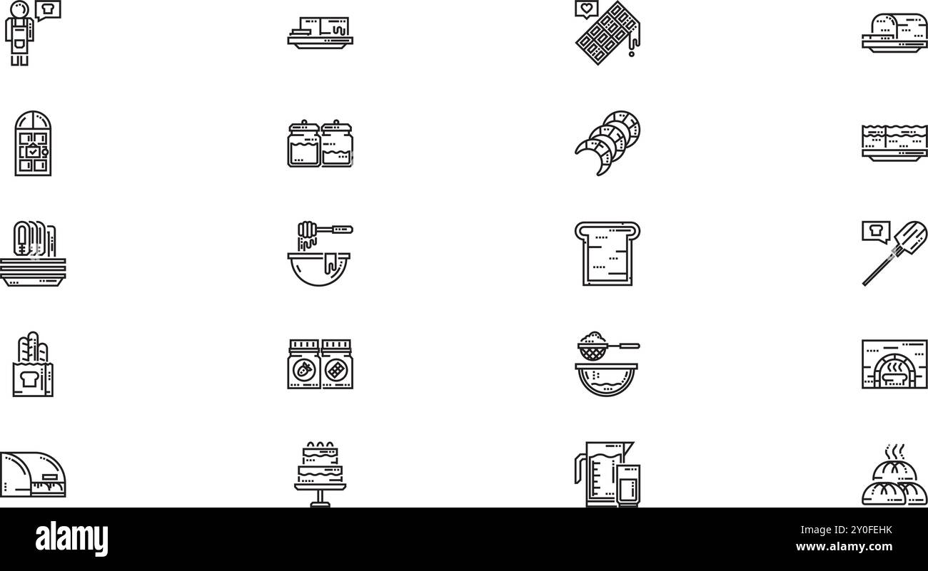 Icone dei prodotti da forno Collezione di icone vettoriali di alta qualità con tratto modificabile. Ideale per progetti professionali e creativi. Illustrazione Vettoriale Icone dei prodotti da forno Collezione di icone vettoriali di alta qualità con tratto modificabile. Ideale per progetti professionali e creativi. Illustrazione Vettoriale