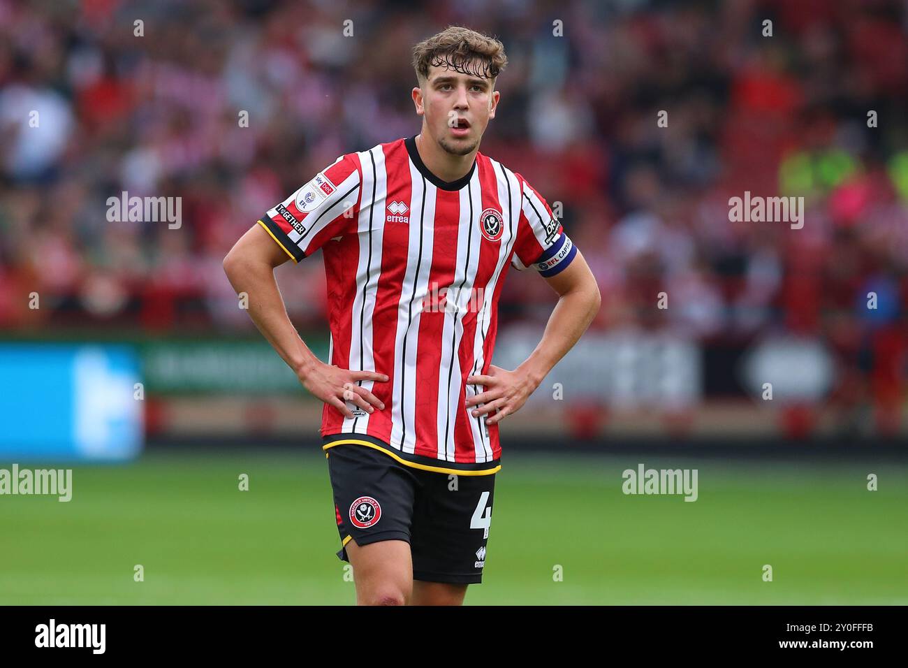 Ollie Arblaster of Sheffield United durante il match tra Sheffield United FC e Watford FC Sky BET EFL Championship a Bramall Lane, Sheffield, Inghilterra, Regno Unito il 1° settembre 2024 Foto Stock