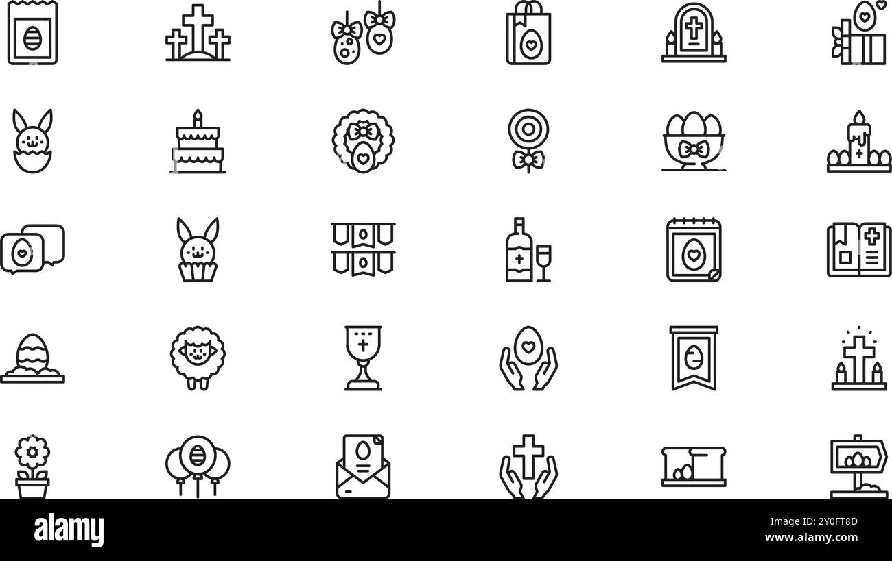 Icone di Pasqua Collezione icone vettoriali di alta qualità con tratto modificabile. Ideale per progetti professionali e creativi. Illustrazione Vettoriale Icone di Pasqua Collezione icone vettoriali di alta qualità con tratto modificabile. Ideale per progetti professionali e creativi. Illustrazione Vettoriale