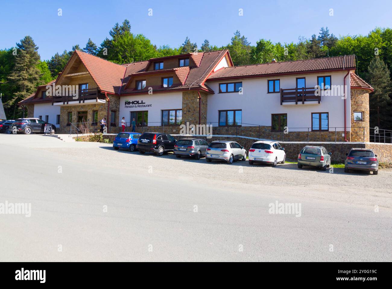 Rholl, pensione e ristorante nel villaggio di Zemplinske Hamre, Slovacchia Foto Stock