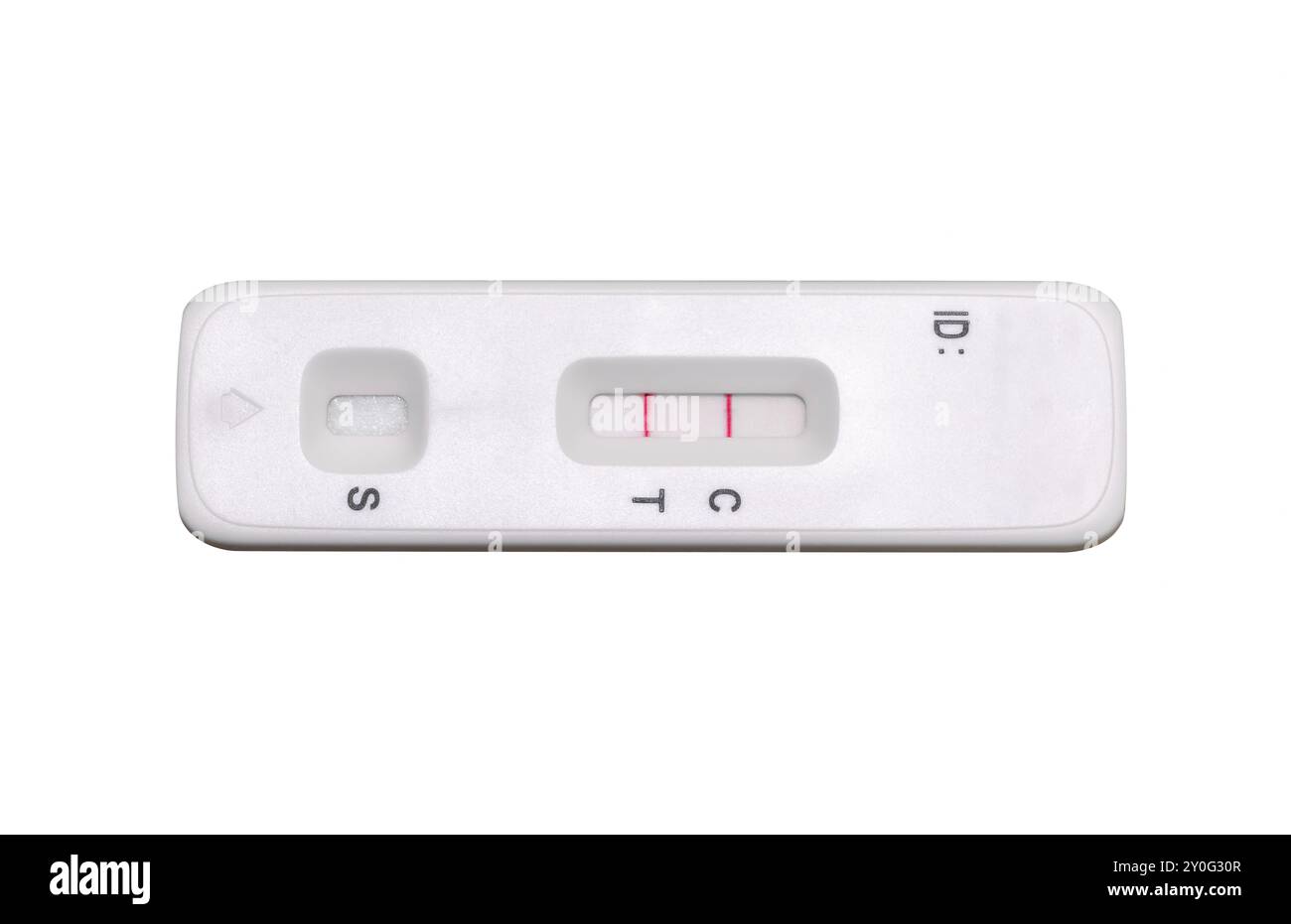 Kit per sierologia antigenica con risultati positivi, nessuna iscrizione da personalizzare, isolato su sfondo bianco Foto Stock