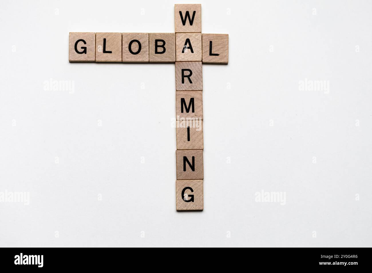 Piastrelle puzzle di Crossword per il riscaldamento globale Foto Stock