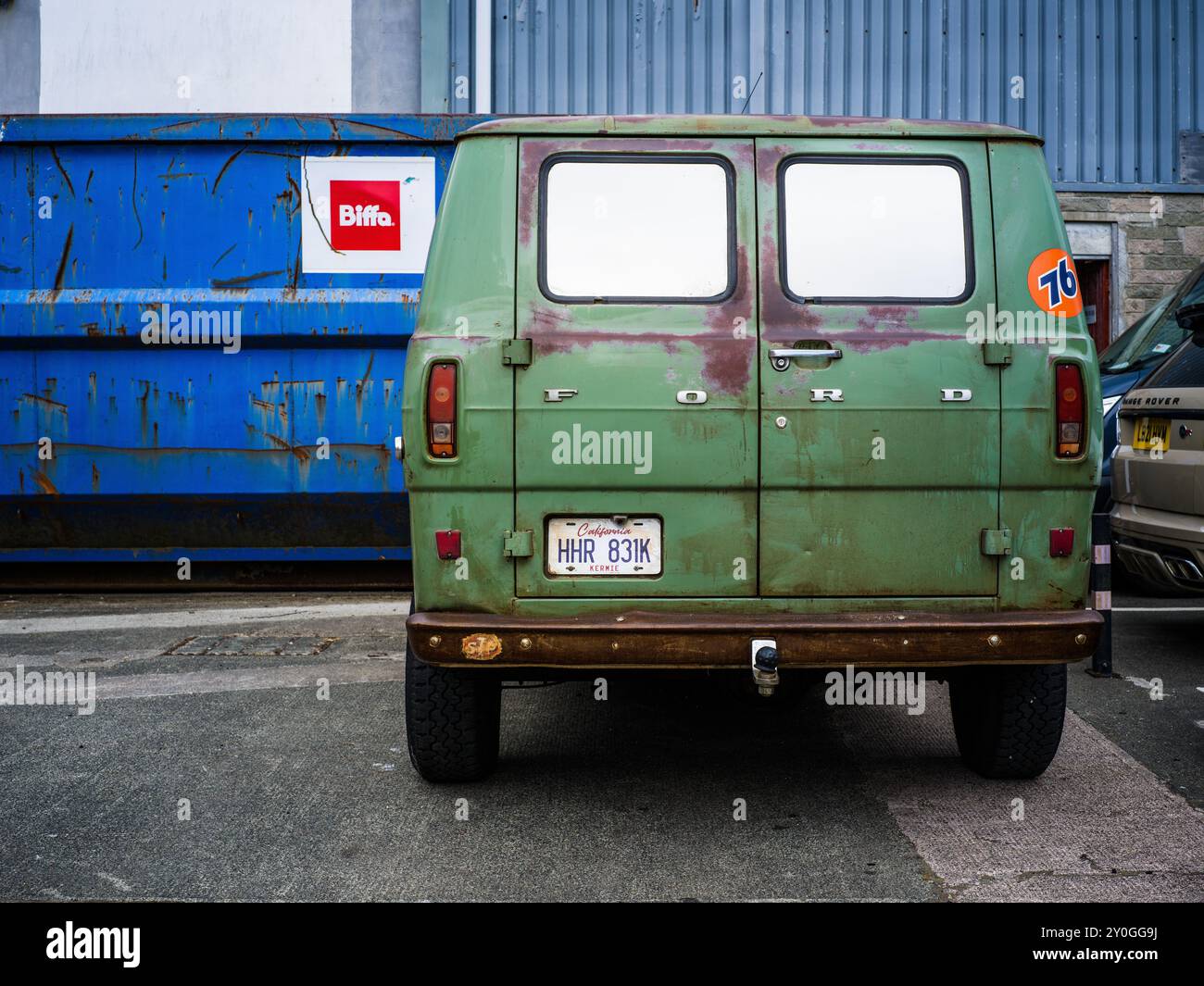 FORD VAN GREEN CALIFORNIA REGISTRAZIONE KERMIE Foto Stock