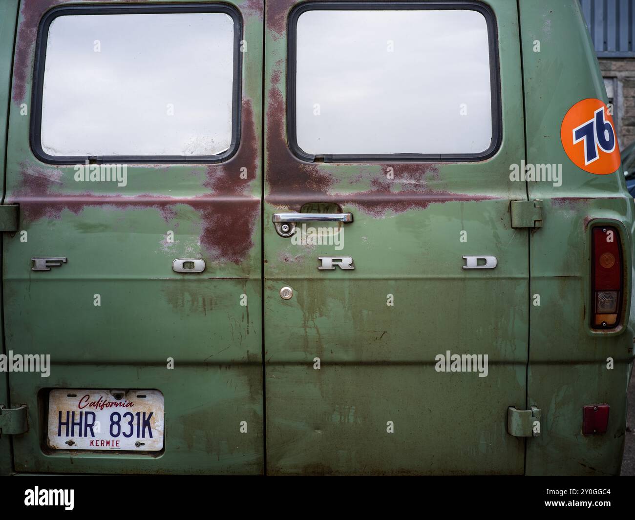 FORD VAN GREEN CALIFORNIA REGISTRAZIONE KERMIE Foto Stock