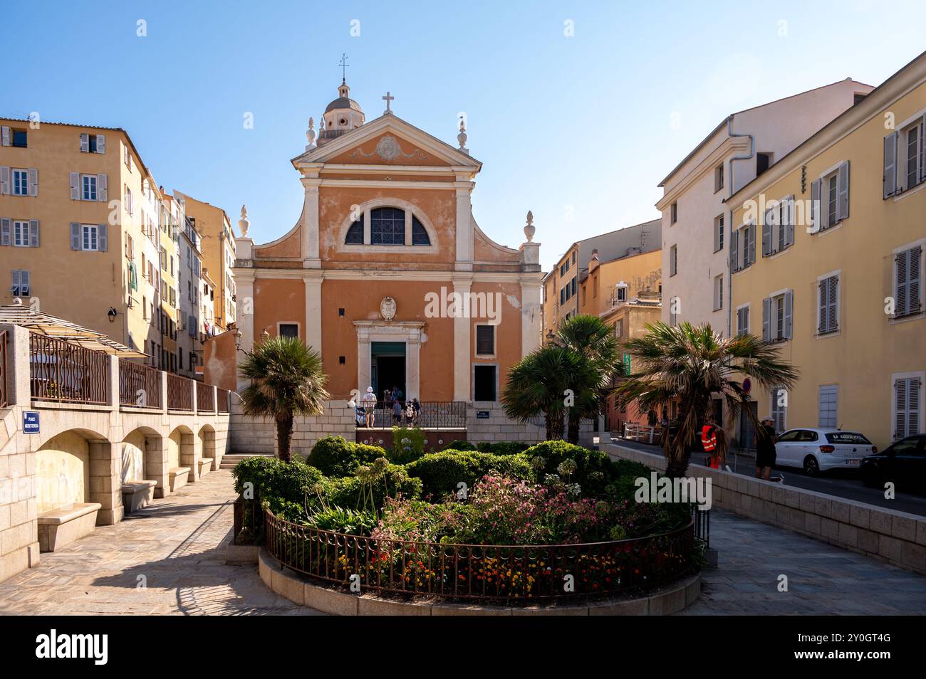 Ajaccio, Francia - 8 agosto 2024: Esterno della cattedrale di Santa Maria Assunta ad Ajaccio, Corsica. Foto Stock