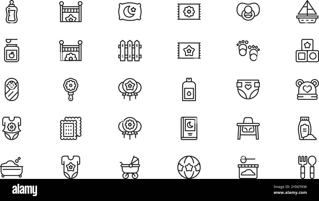 Icone bambino raccolta icone vettoriali di alta qualità con tratto modificabile. Ideale per progetti professionali e creativi. Illustrazione Vettoriale