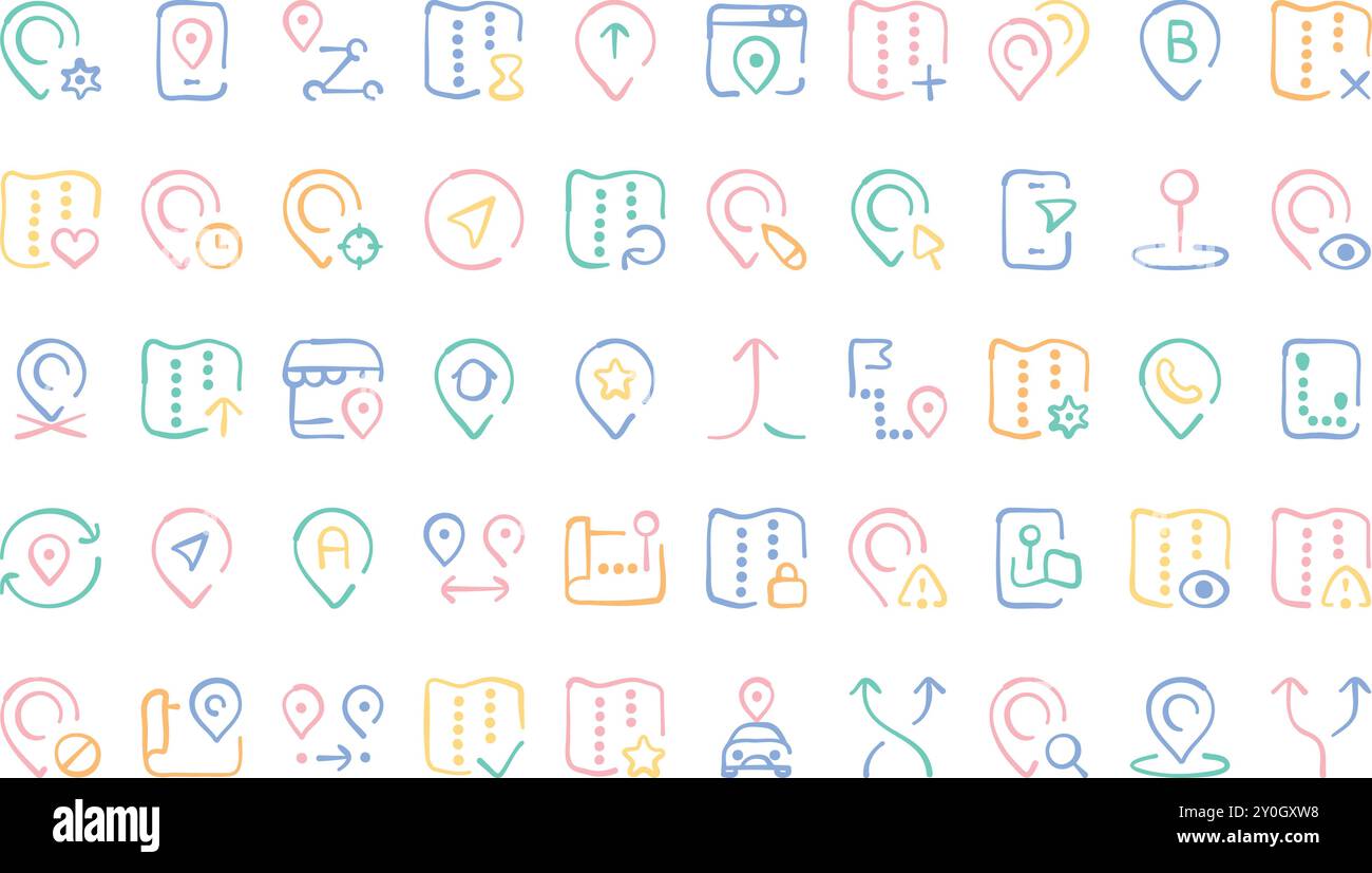 Icone di posizione raccolta icone vettoriali di alta qualità con traccia modificabile. Ideale per progetti professionali e creativi. Illustrazione Vettoriale