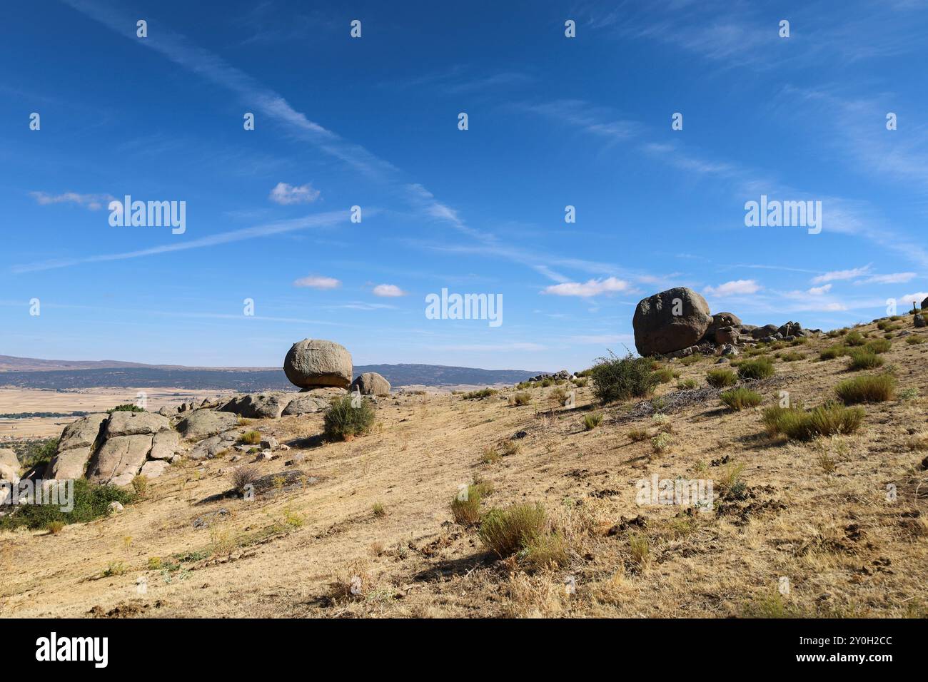 L'insediamento celtico chiamato forte di Ulaca nella Sierra de la Paramera, provincia di Avila, Spagna Foto Stock