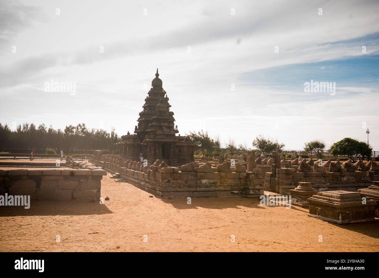 Tempio costiero sul lungomare di Mamallapuram Mahabalipuram Foto Stock