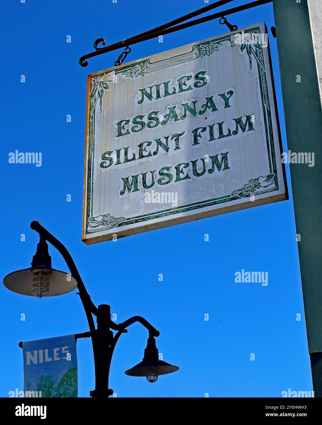 Cartello del Niles Essanay Silent Film Museum, Fremont, California Foto Stock