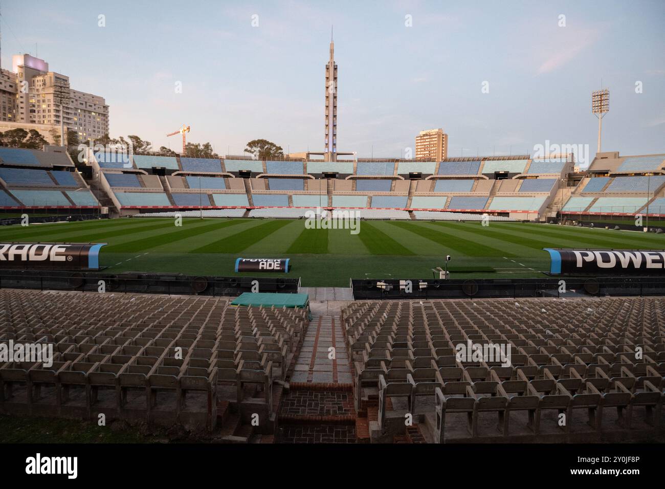 Montevideo, Uruguay. 2 settembre 2024. L'Estadio Centenario prima della conferenza stampa d'addio di Suárez. Credito: Santiago Mazzarovich/dpa/Alamy Live News Foto Stock