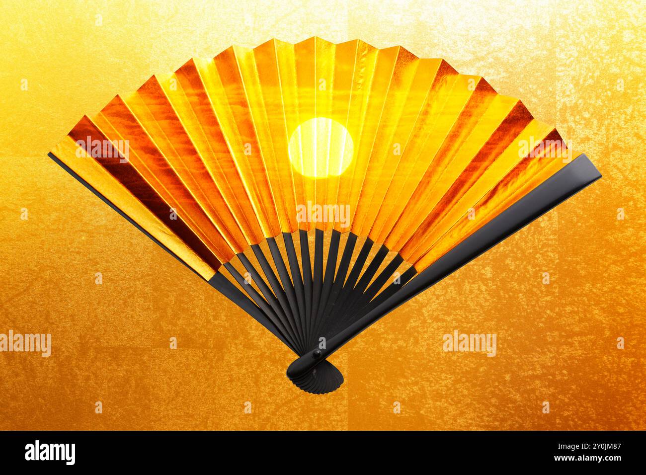 Fan d'oro e sole mattutino Foto Stock