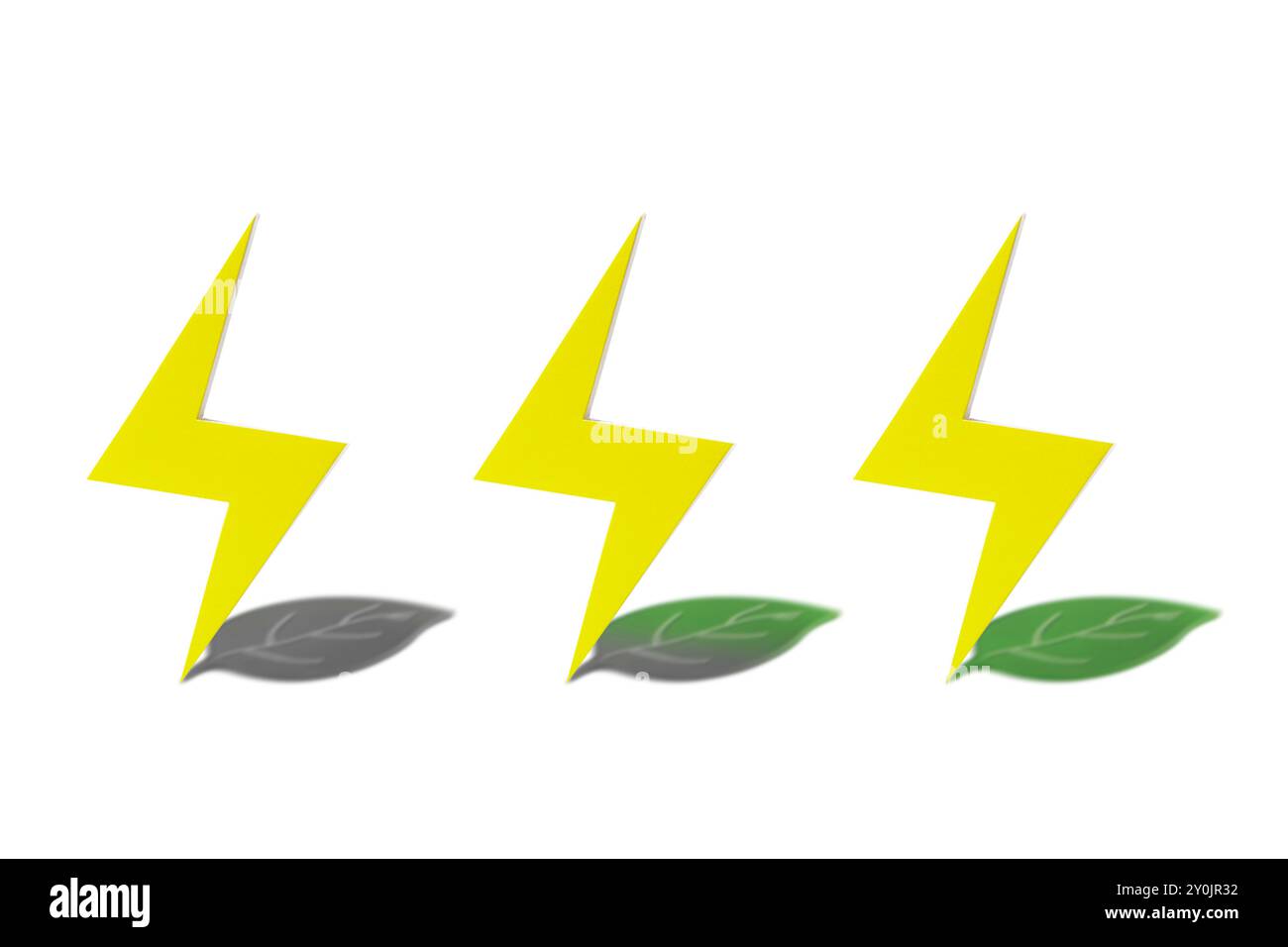 Marchio ombra delle lamelle e marchio di generazione di energia Foto Stock