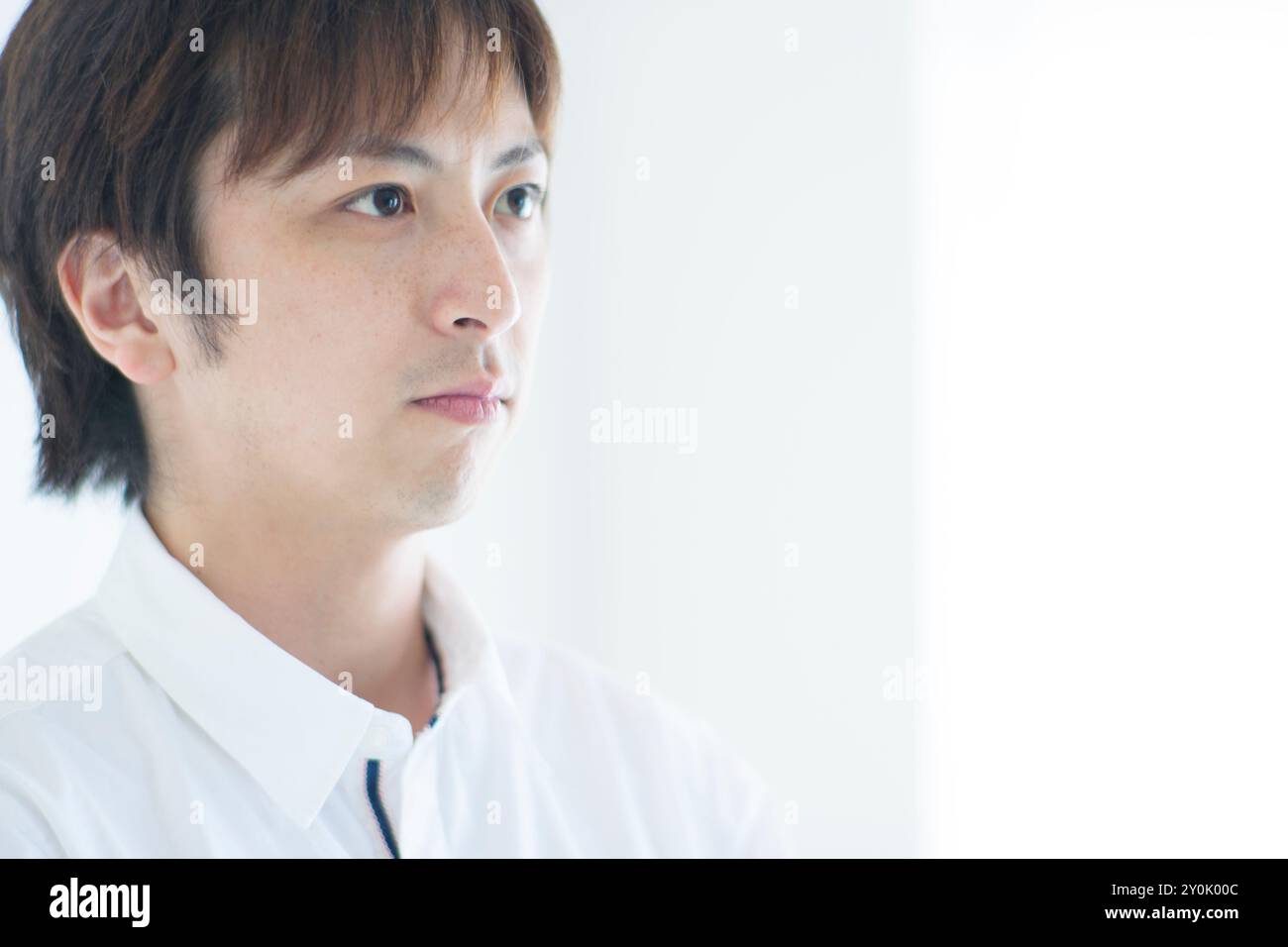 Profilo di un uomo giapponese Foto Stock