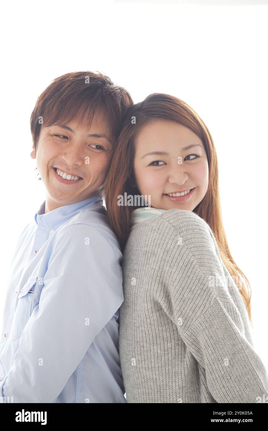 Coppia giapponese sorridente Foto Stock