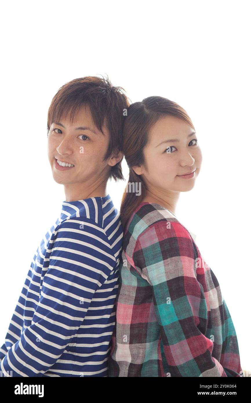 Coppia giapponese sorridente Foto Stock