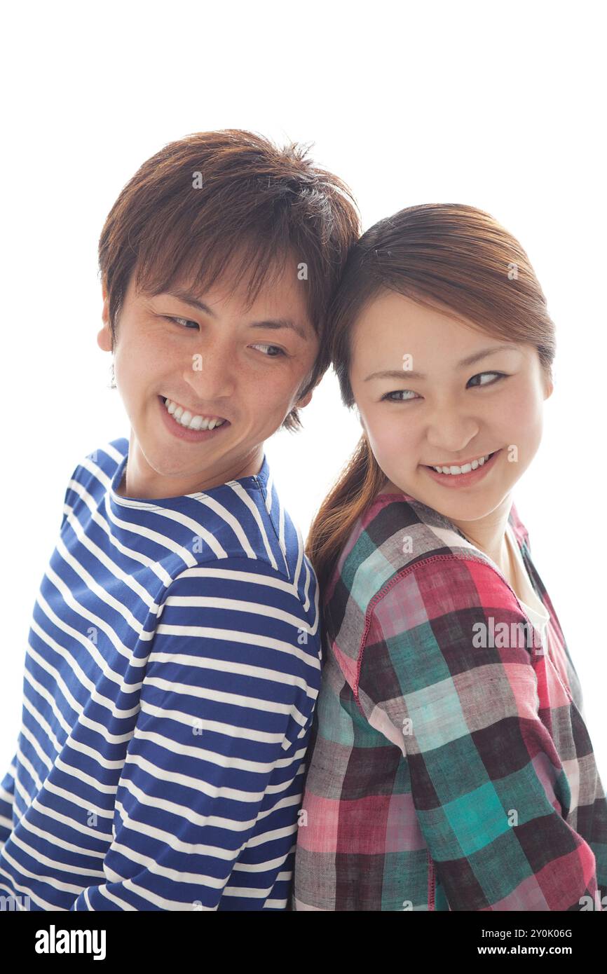 Coppia giapponese sorridente Foto Stock